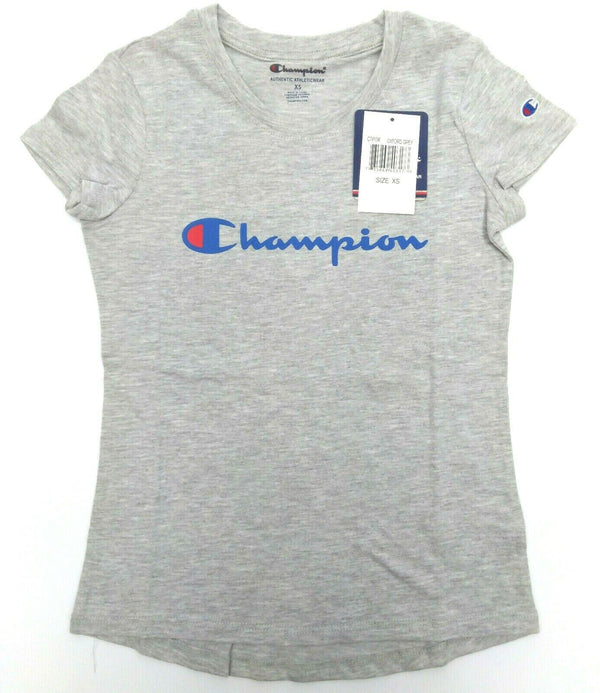Champion Girls' T-shirt High Low Classic Pullover Short Sleeve Crew Neck Top
