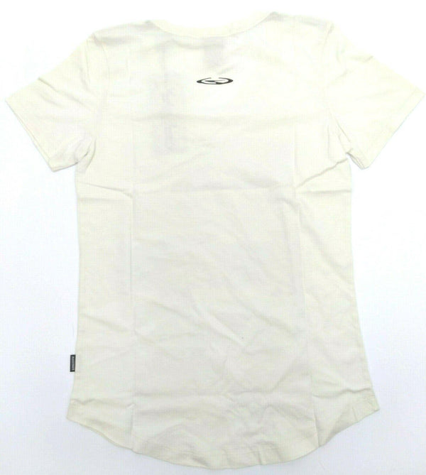 Women's Graphic T-Shirt Gongshow Hockey Short Sleeve V-Neck Top White Large