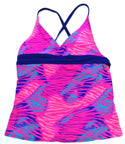 TYR Girls' Swimwear Tankini Claire Crossback Top Multicolor Youth Size M 7/8