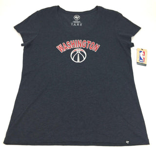 NBA Women's Washington Wizards Club '47 V-Neck Cap Sleeve Tee Fall Navy X Large