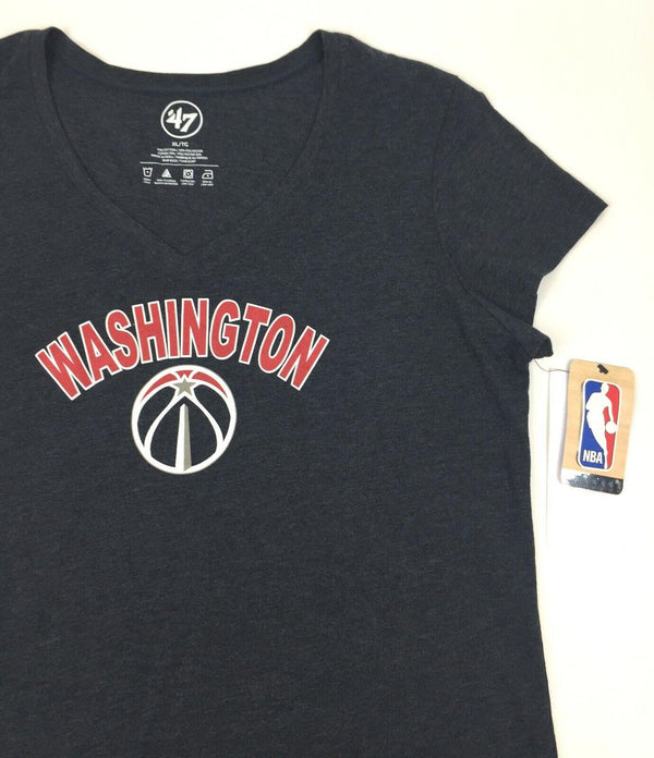 NBA Women's Washington Wizards Club '47 V-Neck Cap Sleeve Tee Fall Navy X Large