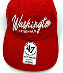 Washington Nationals '47 Cap Clean Up Adjustable Women's Hat Red