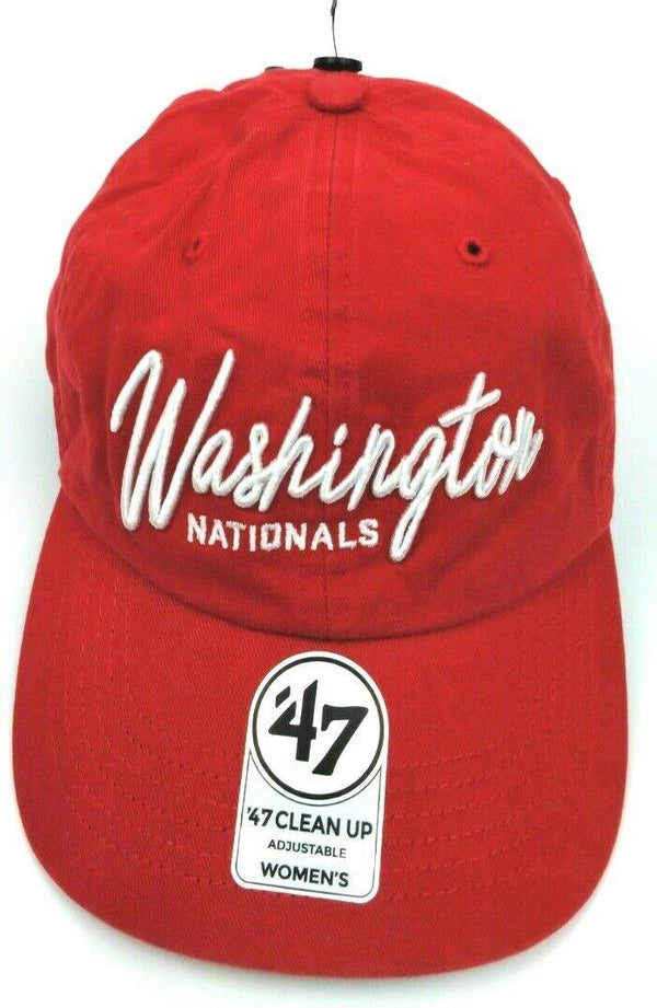 Washington Nationals '47 Cap Clean Up Adjustable Women's Hat Red