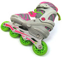 DBX Girls' Equinox Adjustable Inline Skate Pink Green Grey Medium 1-4