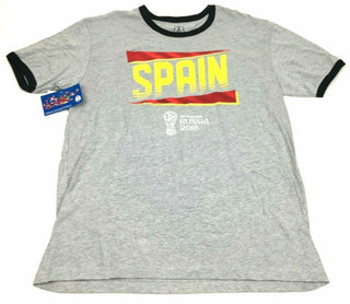 FIFA Russia World Cup Men's  T-Shirt Graphic Spain Soccer Team Grey XLarge New