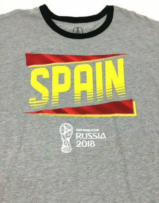FIFA Russia World Cup Men's  T-Shirt Graphic Spain Soccer Team Grey XLarge New