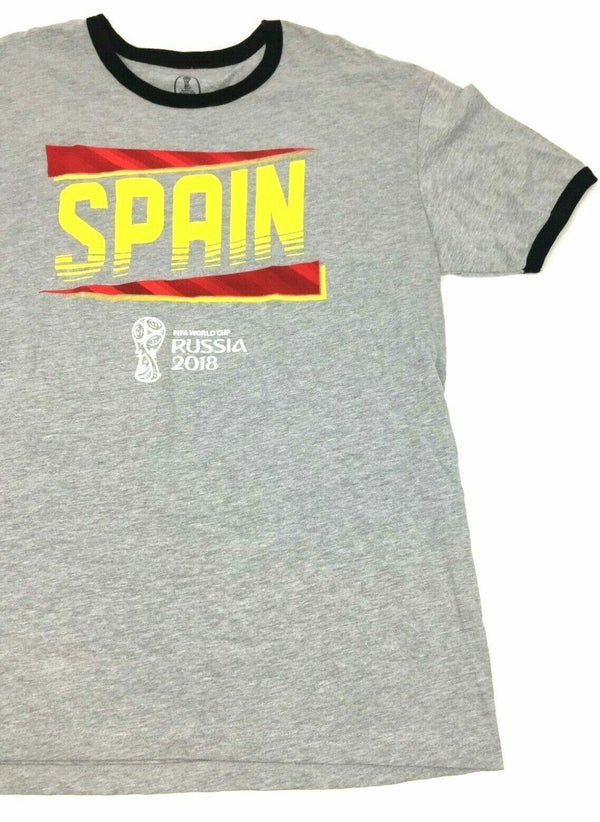 FIFA Russia World Cup Men's  T-Shirt Graphic Spain Soccer Team Grey XLarge New