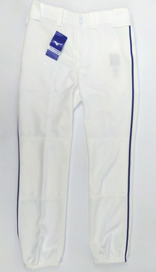 Mizuno Youth Premier Classic Fit Piped Baseball Pant White with Royal Piping