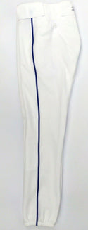 Mizuno Youth Premier Classic Fit Piped Baseball Pant White with Royal Piping