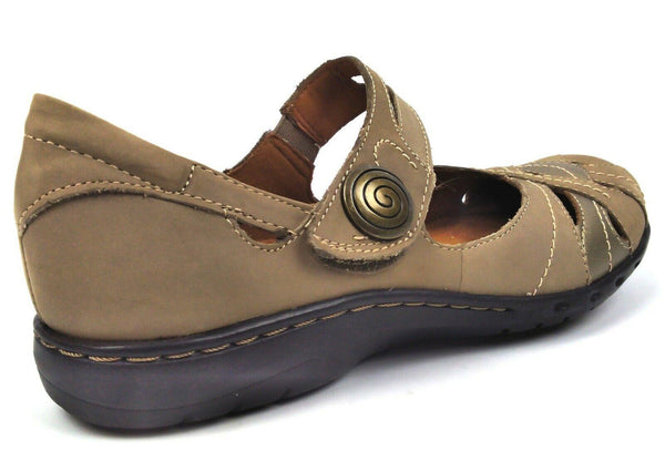 Cobb Hill Women's Flats Parker Mary Jane Casual Shoes Linen Full Grain Leather