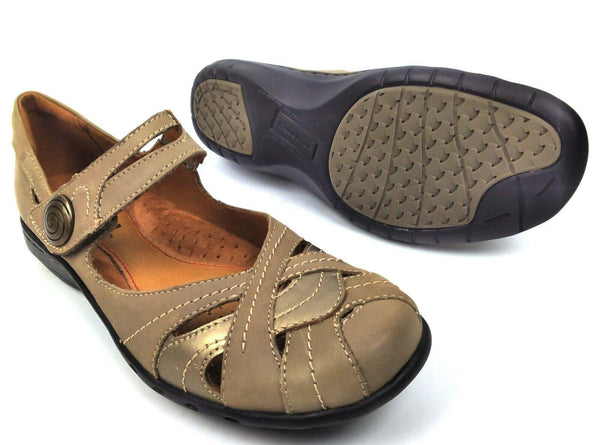 Cobb Hill Women's Flats Parker Mary Jane Casual Shoes Linen Full Grain Leather