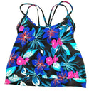 Women's Rosey Tankini Swim Top T-Back Tropical Floral Multicolor X-Small