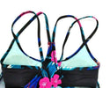 Women's Rosey Tankini Swim Top T-Back Tropical Floral Multicolor X-Small