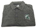 Men's Polo Shirt Michigan State Spartans Colosseum Micro Stripe Tee Grey Small