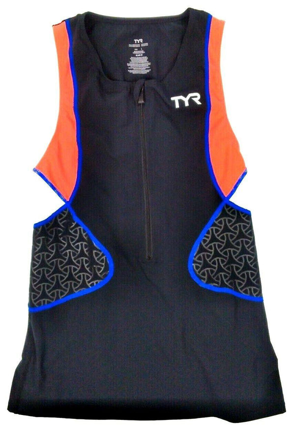 TYR Women's Sport Competitor Singlet Black Orange Blue Size Large
