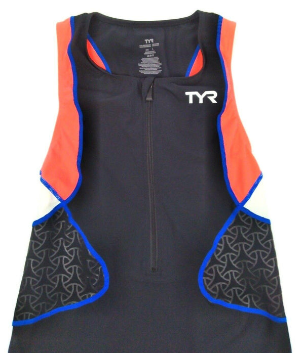 TYR Women's Sport Competitor Singlet Black Orange Blue Size Large