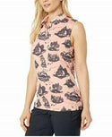 Ladies Golf Polo T-Shirt Dri-Fit Sleeveless Printed Pink Quartz Size X-Small New