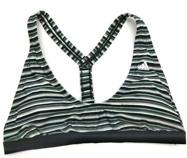 Adidas Women's  Swimwear Top Pulse Stripe V-Back Bikini Black Medium New