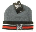 Tapout Cuffed Beanie Striped Hat Charcoal Grey One Size fits All