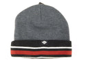 Tapout Winter Beanie Cuffed Striped Hat Charcoal Grey One Size