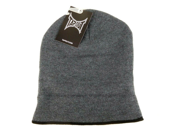 Tapout Winter Beanie Cuffed Striped Hat Charcoal Grey One Size