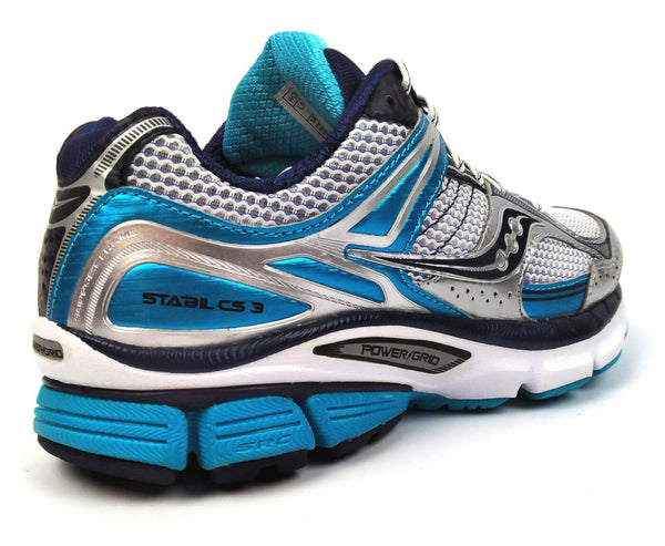 Saucony Women's Running Shoes Stabil CS3 White Blue Navy Size 5 Wide New