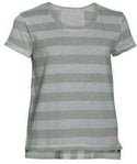 Under Armour Girls' T-Shirt Loose Fit Finale Short Sleeve Stripped Whisper Grey