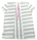 Under Armour Girls' T-Shirt Loose Fit Finale Short Sleeve Stripped Whisper Grey