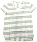 Under Armour Girls' T-Shirt Loose Fit Finale Short Sleeve Stripped Whisper Grey