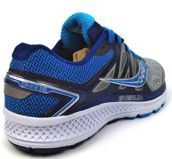 Saucony Women's Running Shoes Omni 16 Everun Tri Flex Outsole Grey Blue New