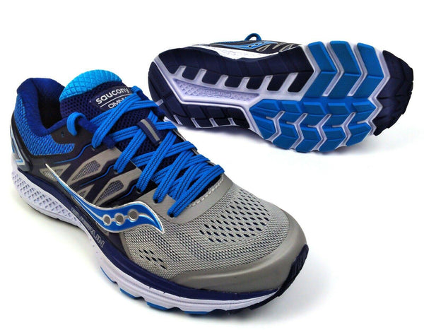 Saucony Women's Running Shoes Omni 16 Everun Tri Flex Outsole Grey Blue New