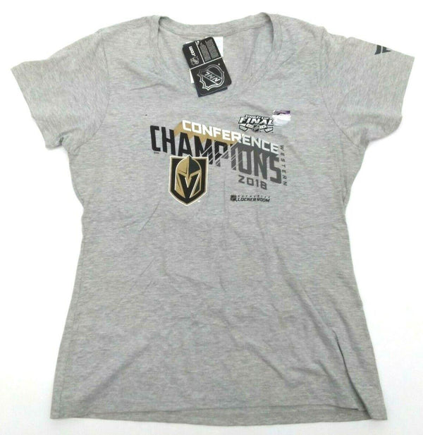 Golden Knights Women's T-Shirt Western Conference Champions Grey Large - New