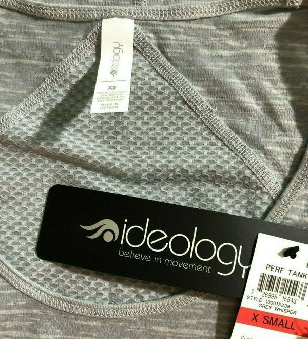Women's Tank Top Ideology Activewear Perf Grey Whisper Size X-Small New