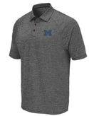 Colosseum Men's Short Sleeve Polo Shirt Michigan Wolverines 3 Button Grey Small