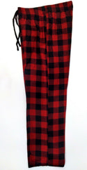 Women's Pajama Pants Cozy Fleece Drawstring Pant Red Black Plaid Size Medium