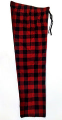 Women's Pajama Pants Cozy Fleece Drawstring Pant Red Black Plaid Size Medium