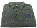 Colosseum Men's Short Sleeve Polo Shirt Michigan Wolverines 3 Button Grey Small