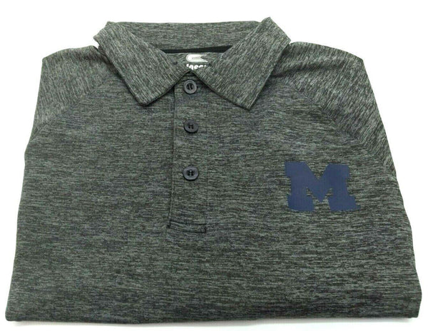 Colosseum Men's Short Sleeve Polo Shirt Michigan Wolverines 3 Button Grey Small