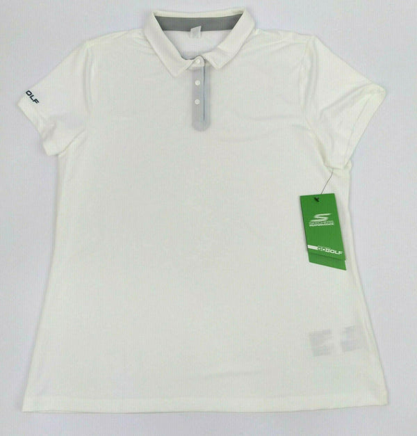 Skechers Women's Polo Shirt Pitch Short Sleeve  Moisture Wicking White Size XL