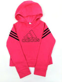 Adidas Girls' Pullover Hoodie Exclusive Fleece 3-Stripe Pink Size X-Small