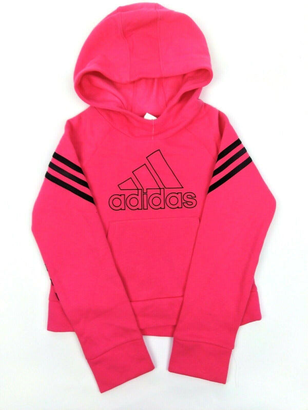 Adidas Girls' Pullover Hoodie Exclusive Fleece 3-Stripe Pink Size X-Small