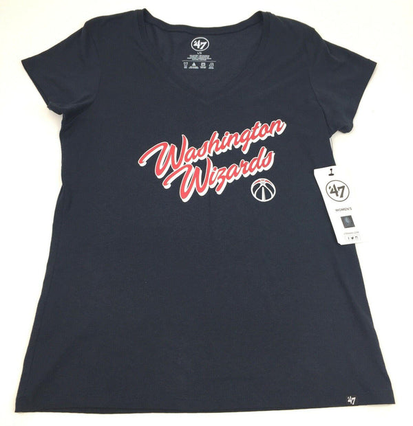 Washington Wizards '47 Women's Tee Navy Short Sleeved V-Neck - Large