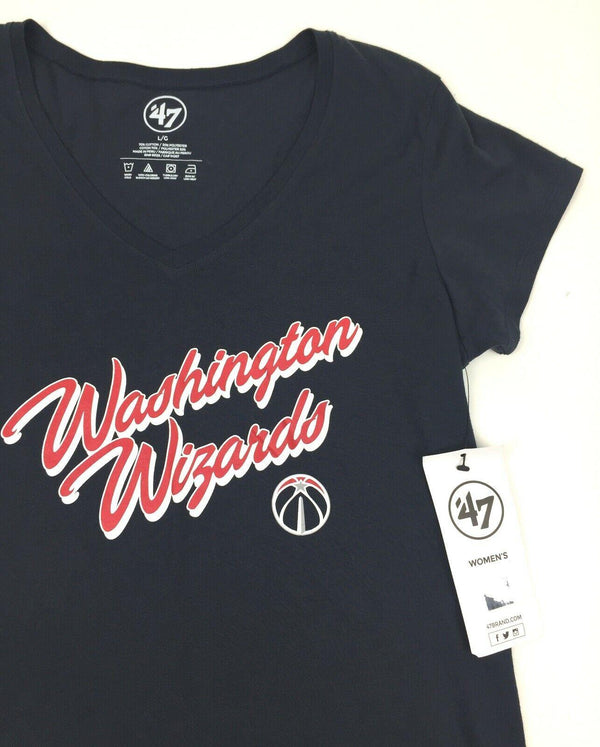 Washington Wizards '47 Women's Tee Navy Short Sleeved V-Neck - Large