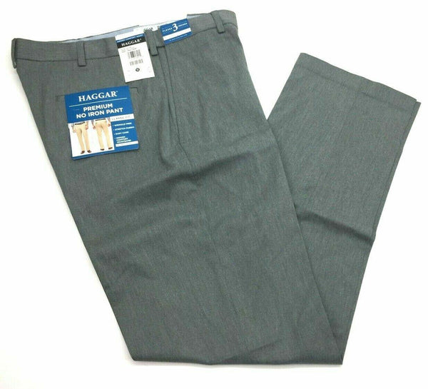 Haggar Men's Waist Pants Classic Fit Non Iron Wrinkle Free Hidden Comfort