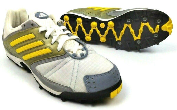 Adidas Men's Track and Field Cleated Running Shoes Neptune XS Gray Yellow Size 5