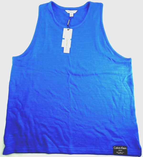 Calvin Klein Women's Tank Top Racerback Sleeveless Jewel Neck Vest Blue XL