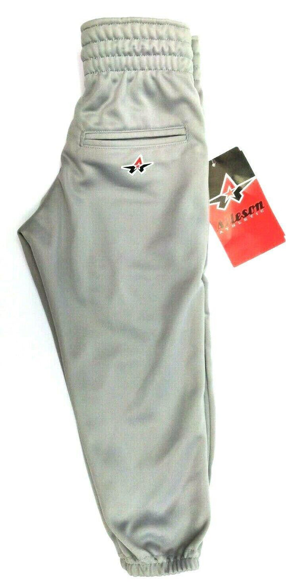 Alleson Unisex Youth Baseball Softball Pants Athletics Pull Up Grey