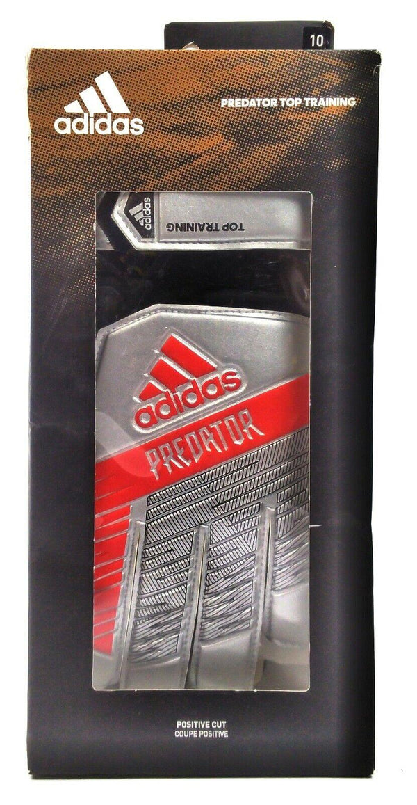 Adidas Men's Goalkeeper Gloves Predator Top Training Silver Black - Size 10