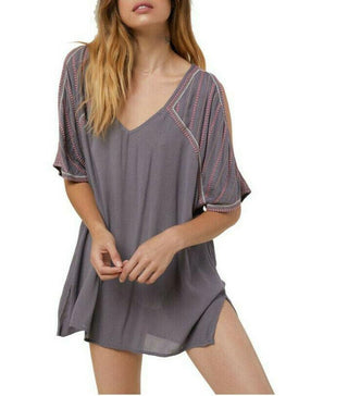 O'Neill Women's Swimsuit Coverups Lavender Geometric Cutout Cover-up Grey Small