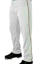 Wilson Youth Boy's Baseball Pants Relaxed Fit Warp Piped White Scarlet Large